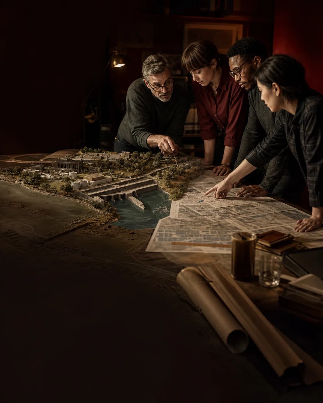 A cross-disciplinary team studies the interconnected conditions of a physical system.