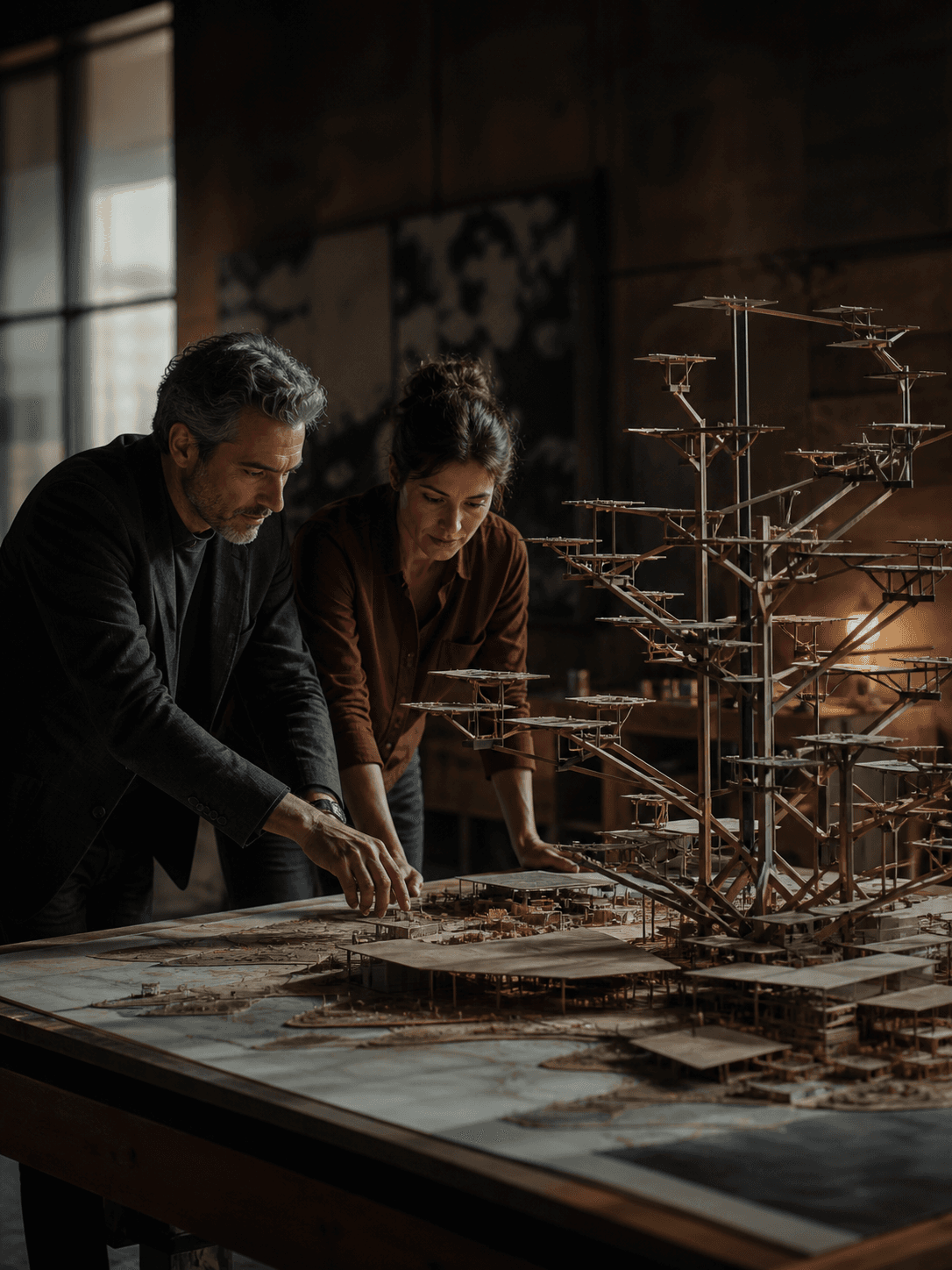 A systems team reviews a modular architectural framework.