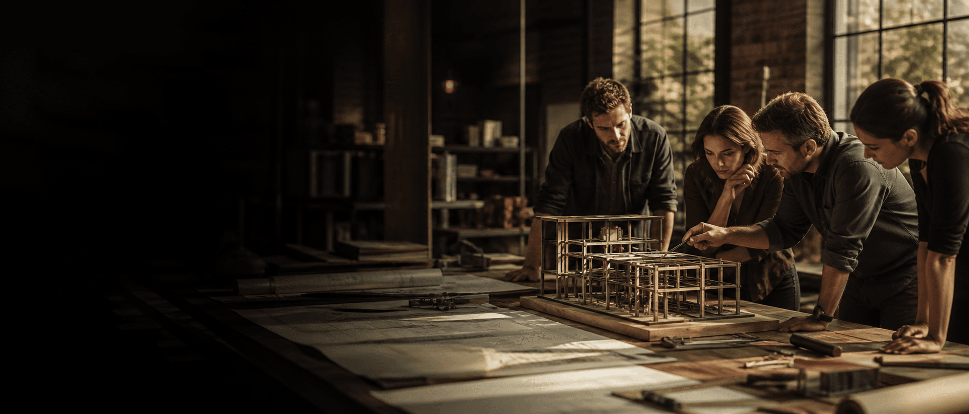 A systems team examines a structural model for early signs of instability.